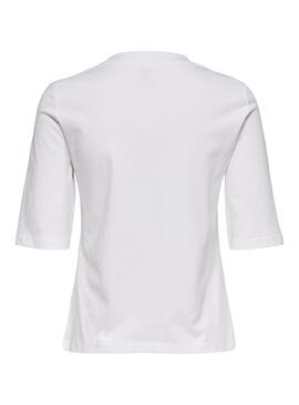 T-Shirt Only Theo Life Blanc pour Femme