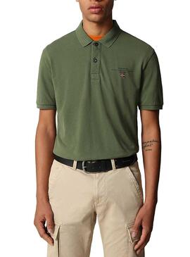 Polo Napapijri Elbas Vert pour Homme