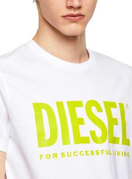 T-Shirt Diesel T-DIEGO-LOGO Blanc pour Homme
