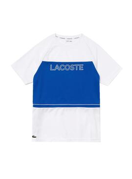 T-Shirt Lacoste Sport Block Blanc pour Homme
