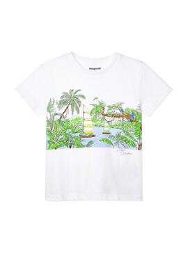 T-Shirt Mayoral Landscape Blanc pour Garçon
