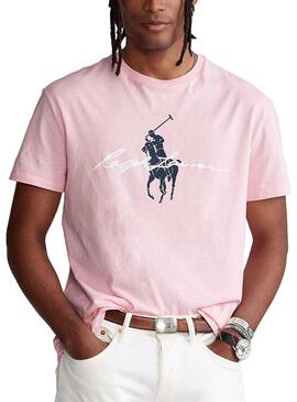 T-Shirt Polo Ralph Lauren Rose pour Homme