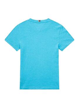 T-Shirt Tommy Hilfiger Logo Bleu Claro pour Garçon