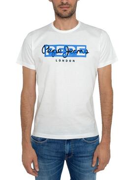 T-Shirt Pepe Jeans Godric Blanc pour Homme