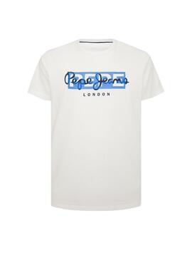 T-Shirt Pepe Jeans Godric Blanc pour Homme