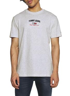 T-Shirt Tommy Jeans Timeless Gris pour Homme