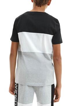 T-Shirt Calvin Klein Color Block Noir pour Garçon